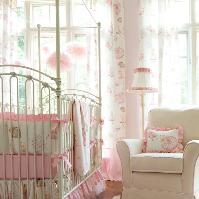 αγοράστε βρεφικά κρεβάτια κορίτσια σχεδιασμός παιδικού δωματίου ροζ κρέμα αποχρώσεις χρώματος