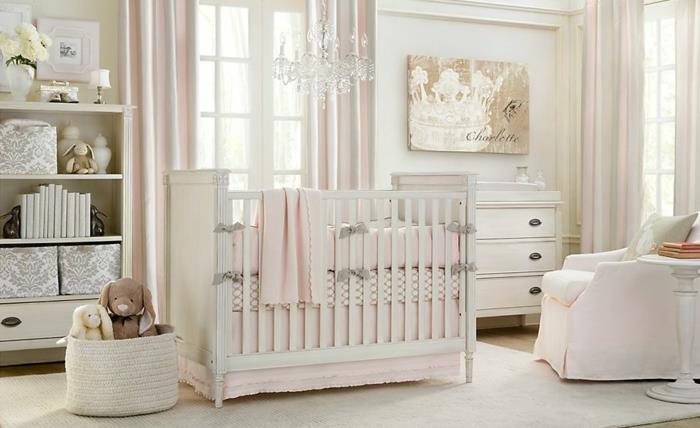 βρεφικά κρεβάτια σχεδιασμός δωματίου μωρού φωτεινό εσωτερικό λευκό χαλί