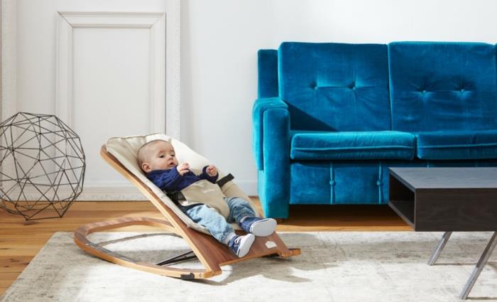μωρό swing μοντέρνο σχεδιασμό σαλόνι μπλε καναπέ διακόσμηση σαλονιού