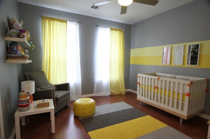 διακόσμηση του μωρού δωμάτιο συμβουλές δάπεδο κίτρινο χαλί