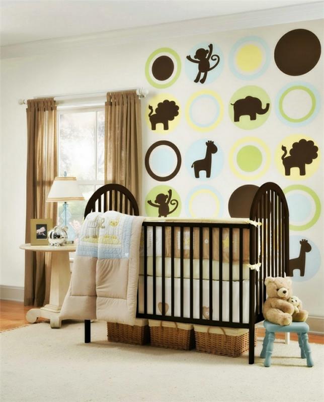 παιδικό δωμάτιο σχεδιασμός βρεφικού δωματίου κομψό κρεβατάκι υπέροχο σχέδιο τοίχου αστείο