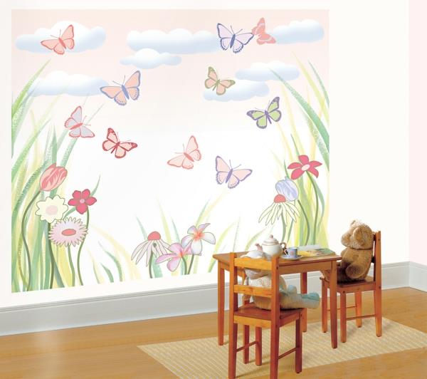 παιδικό δωμάτιο σχεδιασμός παιδικών πεταλούδων