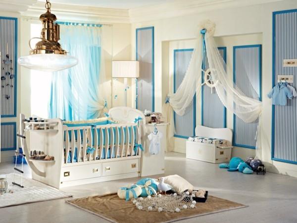 μωρό δωμάτιο αγόρι ιδέες μπλε τόνους μπεζ αποχρώσεις του χρώματος