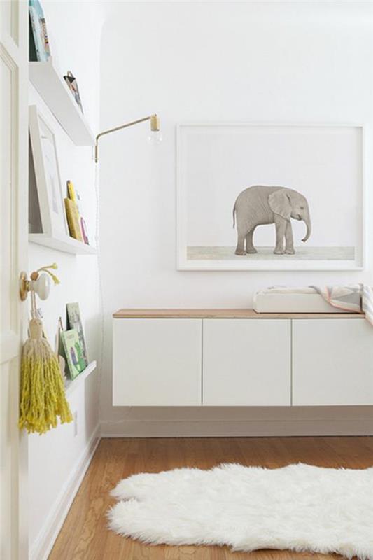 Ολοκληρωμένο μωρό δωμάτιο ιδέες διακόσμησης τοίχων χρώμα τοίχου λευκό