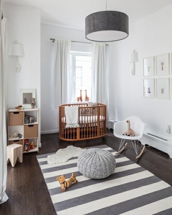 μωρό δωμάτιο μοκέτες λωρίδες μοτίβο ξύλινο πάτωμα όμορφος πολυέλαιος