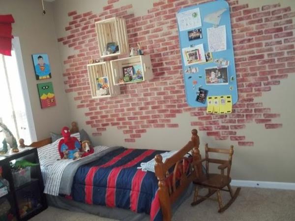 Διακόσμηση τοίχου απομίμηση τοίχου από τούβλα φτιάξτε τον εαυτό σας παιδικό δωμάτιο από τούβλα