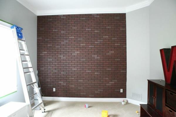 διακόσμηση τοίχου απομίμηση τοίχου από τούβλα φτιάξτε τον εαυτό σας σχεδιασμό τοίχου από τούβλα