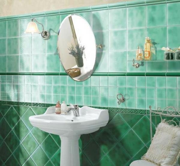 ιδέες μπάνιου εικόνες πράσινο φρέσκο ​​σχέδιο ράφια νιπτήρα