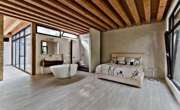 ιδέες μπάνιου ξύλινη οροφή