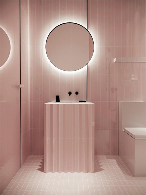 ιδέες μπάνιου ροζ ατμόσφαιρα