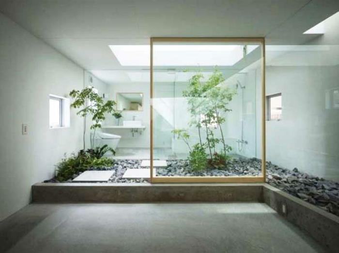 έπιπλα μπάνιου ιαπωνικός εσωτερικός κήπος φενγκ σούι