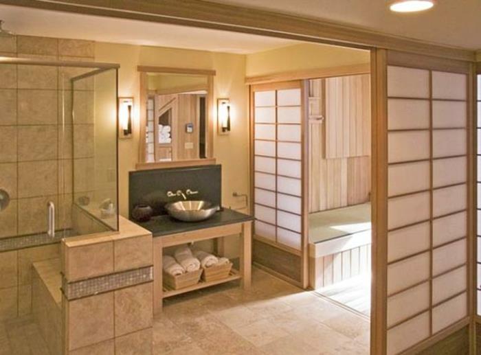 έπιπλα μπάνιου συρόμενη οθόνη ιαπωνικού στιλ