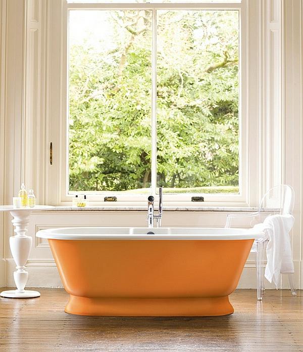 μπανιέρα πορτοκαλί μεταλλικό παράθυρο επιφάνειας