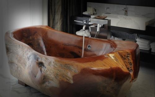 μπανιέρες ιδέα σχεδιασμό μπάνιο σκούρο φυσικό
