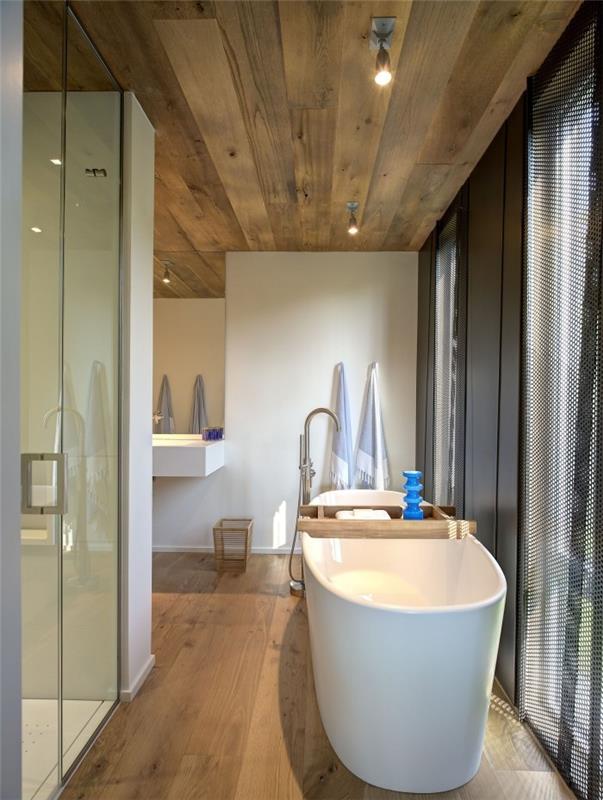 σχέδιο οροφής μπάνιου από ξύλο