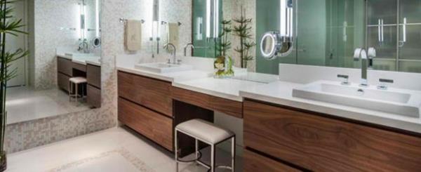 σχεδιασμός μπάνιου επίπεδη ντουλάπια μπάνιου ιδέες ξύλο