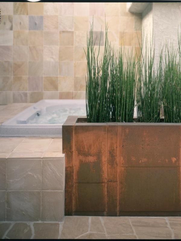 σχεδιασμός μπάνιου πράσινα πρωτότυπα φυτά