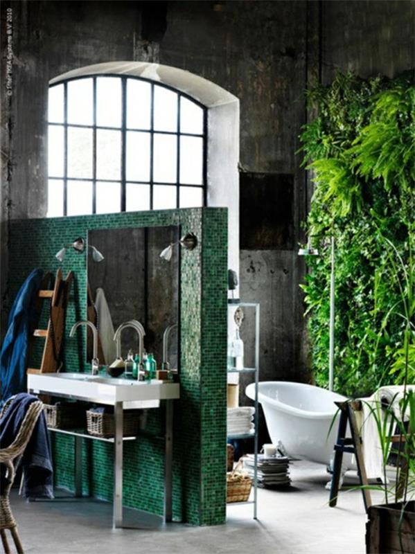 σχεδιασμός μπάνιου πράσινα φυτά