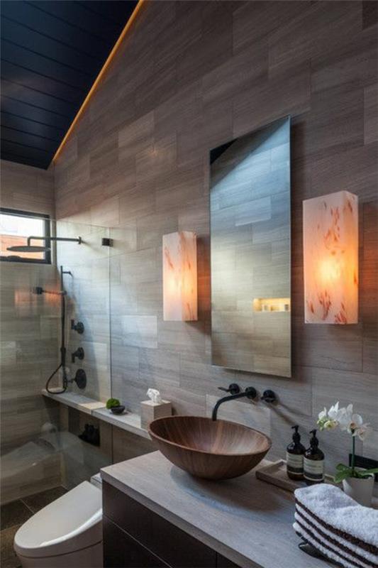ιδέες σχεδιασμού μπάνιου καθρέφτη νεροχύτη ασιατικού στυλ