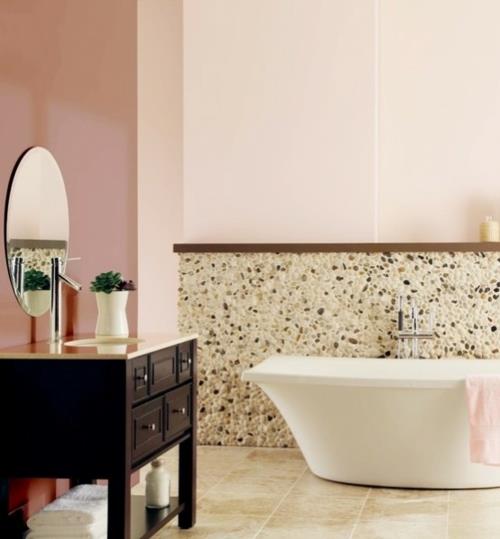 έπιπλα σχεδιασμού μπάνιου γυναικεία μπανιέρα παστέλ ροζ