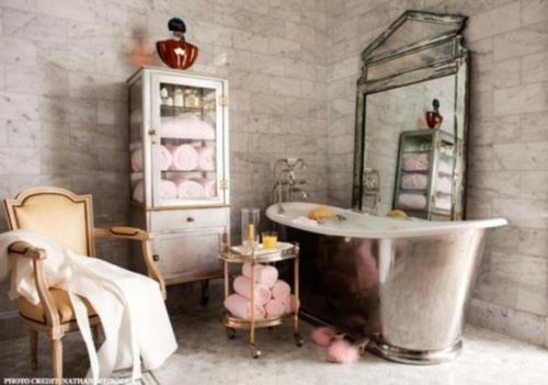 έπιπλα σχεδιασμού μπάνιου γυναικεία μπανιέρα ροζ ασημί