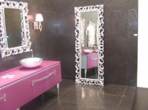 έπιπλα σχεδιασμού μπάνιου γυναικείο κάτοπτρο ροζ