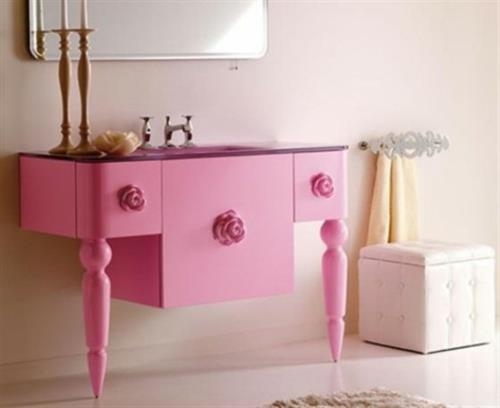 έπιπλα σχεδιασμού μπάνιου γυναικείο νιπτήρα ντουλάπι ροζ βάσης