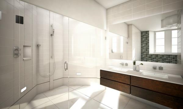 σχεδιασμός μπάνιου με πλακάκια ευγενές ξύλινες πόρτες από γυαλί