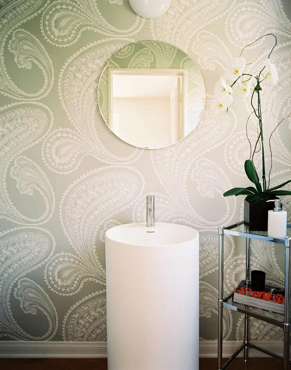 επίπλωση μπάνιου εσωτερικά φυτά ορχιδέες σχεδιασμός τοίχου
