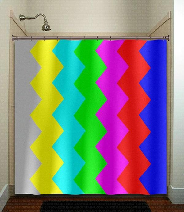 μπάνιο κουρτίνες ντους κουρτίνα ζιγκ -ζαγκ μοτίβο χρώματα σήματος