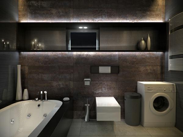 ιδέες μπάνιου μοντέρνο σκούρο σχέδιο