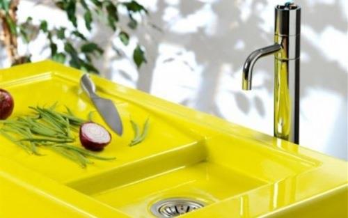 ιδέες μπάνιου νεροχύτη κίτρινο νεροχύτη πυρολαβή