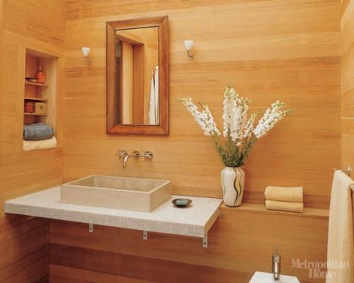 εσωτερικοί χώροι μπάνιου νεροχύτης καθρέφτη από ξύλο