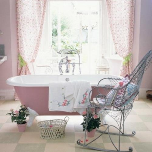 έπιπλα μπάνιου γυναικείες κουρτίνες μπανιέρα παστέλ ροζ