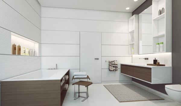 πάνελ μπάνιου τοίχο σχεδιασμός έξυπνη μπανιέρα ando στούντιο