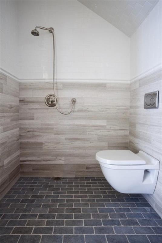 πλακάκια τοίχου ανακαίνισης μπάνιου με ξύλινη όψη