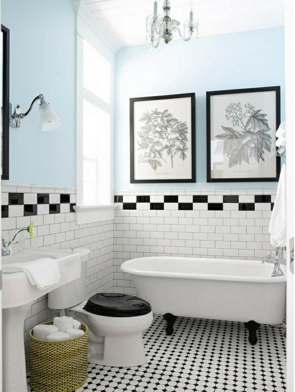 ιδέες σχεδιασμού μπάνιου πλακάκια μπανιέρας στυλ 50s πλακάκια μπάνιου