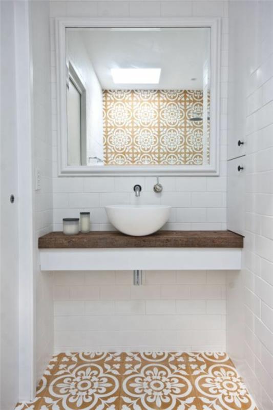 ιδέες σχεδιασμού μπάνιου πλακάκια μπάνιου πλακάκια τοίχου μοτίβο ζεστά χρώματα