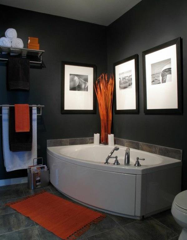 ιδέες σχεδιασμού μπάνιου έπιπλα μπάνιου τζακούζι πορτοκαλί τόνους