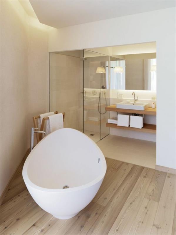 ιδέες σχεδιασμού μπάνιου ανεξάρτητη μπανιέρα μοντέρνο μπάνιο
