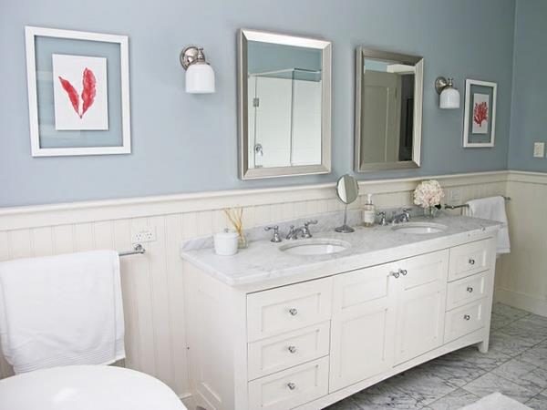 ιδέες σχεδιασμού μπάνιου σε λευκό καθρέφτη επίπλων μπάνιου
