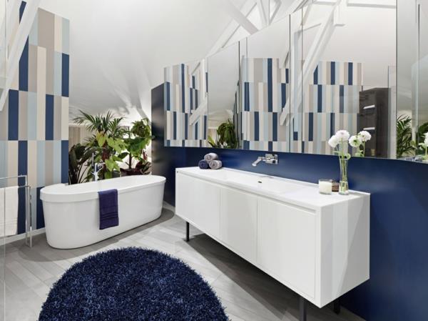 ιδέες σχεδιασμού μπάνιου μοντέρνα μοντέρνα επίπλωση μπάνιου σε μπλε χρώμα