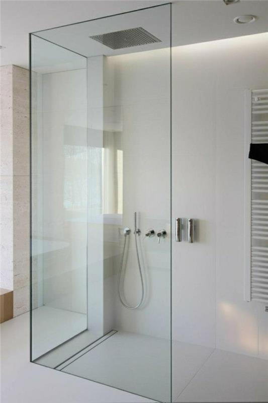 ιδέες σχεδιασμού μπάνιου περπατήστε σε ντους τοίχους ντους γυαλί