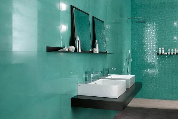 σχεδιασμός μπάνιου έντονο μοντέρνο πράσινο