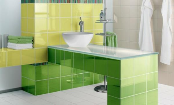 πλακάκια μπάνιου πλακάκια χρώματα πλακάκια τοίχου πράσινο κίτρινο