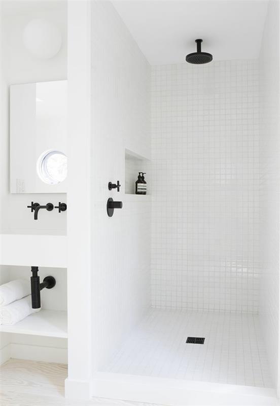 καθαρισμός πλακιδίων μπάνιου πλακάκια τοίχου πλακάκια δαπέδου ντους γυαλιστερό λευκό