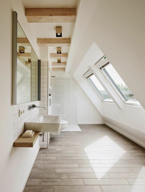 σχέδιο μπάνιου μικρό παράθυρο μπάνιου ξύλινο δάπεδο