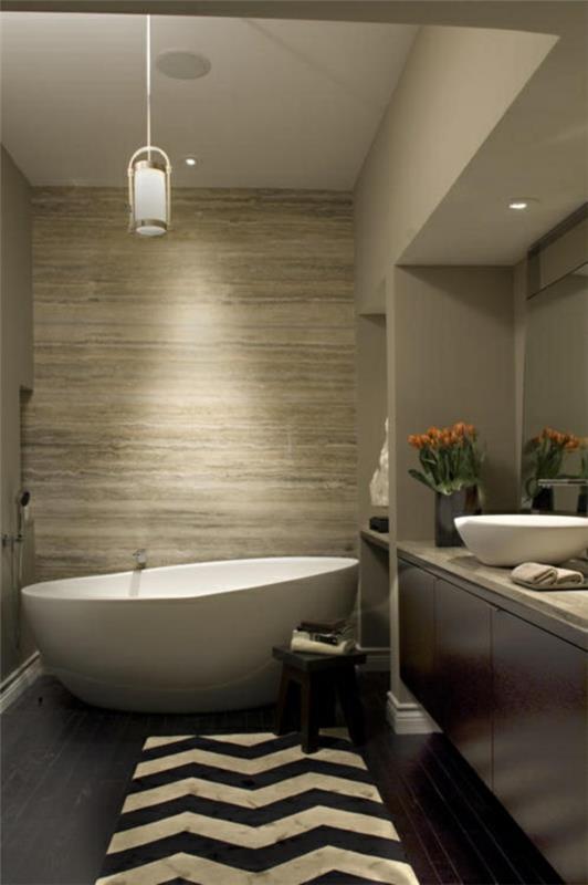 χαλάκι μπάνιου chevron μοτίβο μαύρο λευκό ξύλινο δάπεδο χαλιά μπάνιου χαλιά μπάνιου σετ μόνιμης μπανιέρας