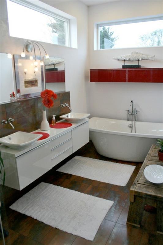 έπιπλα μπάνιου ikea vanne ντουλάπι νεροχύτη κόκκινες πινελιές