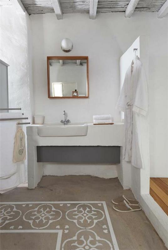 χαλιά μπάνιου χαλιά μπάνιου ξύλινο πάτωμα ρουστίκ επίπλωση μπάνιου στυλ εξοχικού σπιτιού